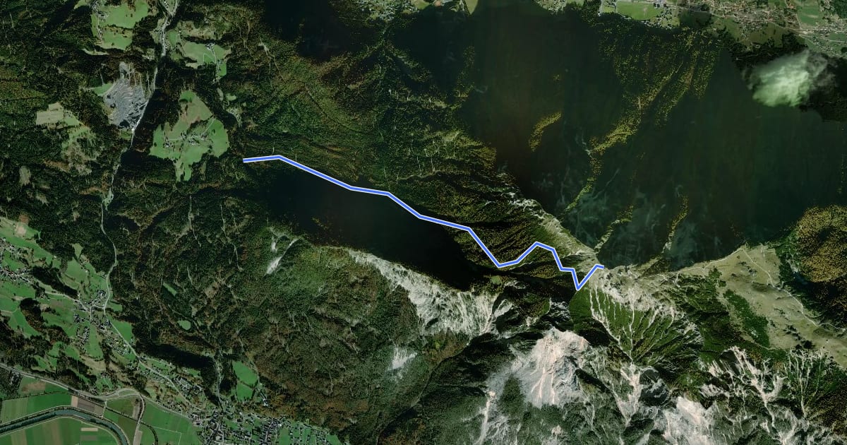Маршрут Wanderweg 296 на спутниковом снимке