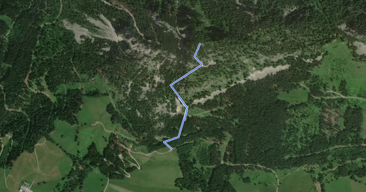Маршрут Wanderweg 297a на спутниковом снимке