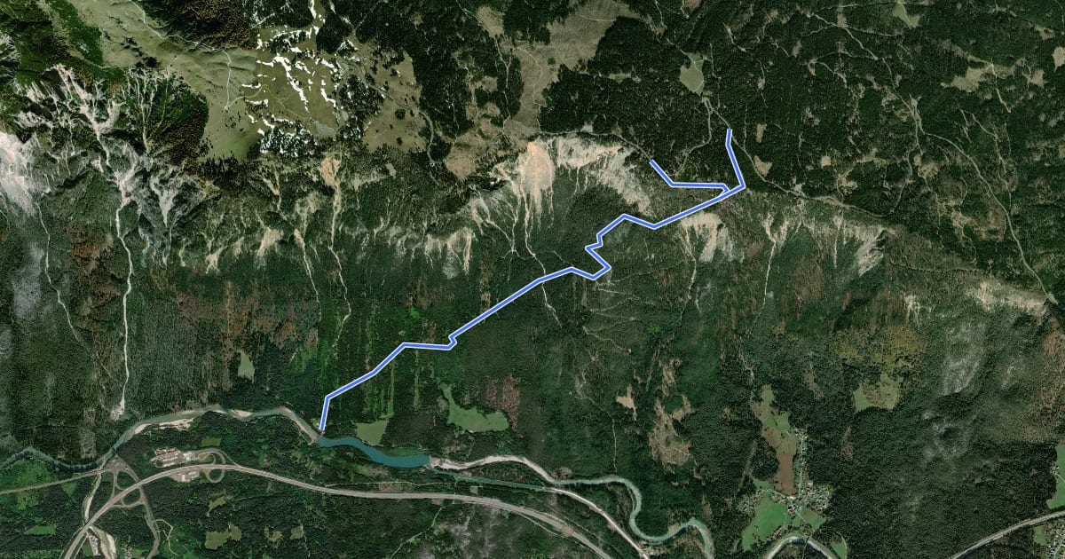 Маршрут Wanderweg 299 на спутниковом снимке