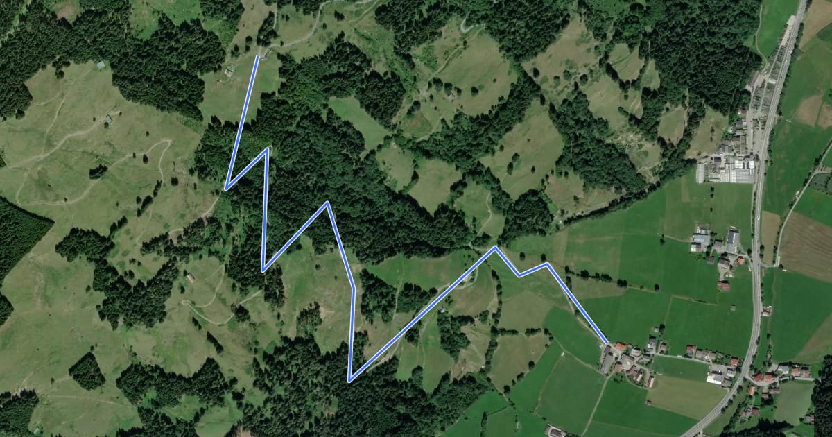 Маршрут Wanderweg 29b/29 на спутниковом снимке