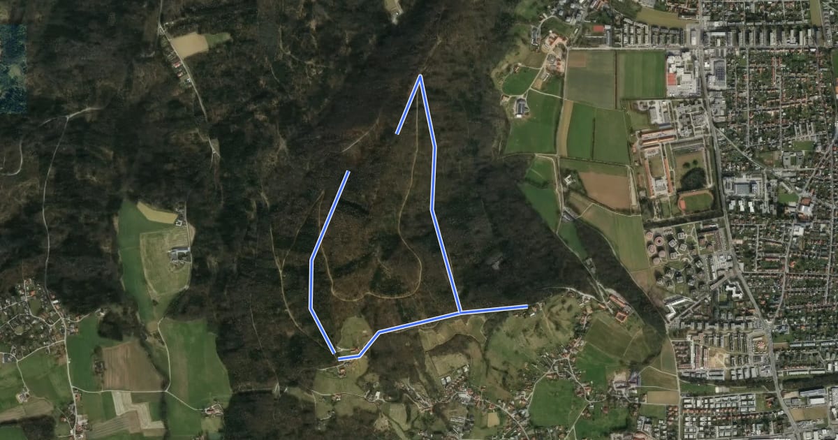 Маршрут Wanderweg 2b на спутниковом снимке