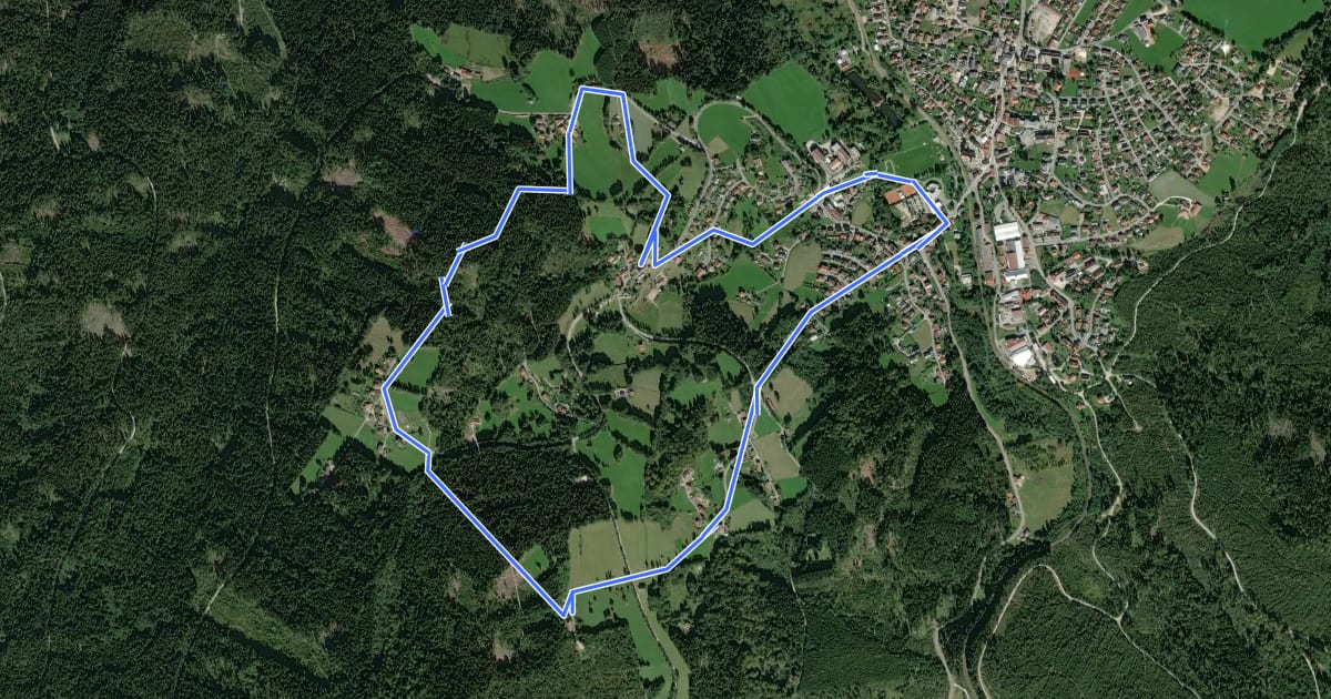 Маршрут Wanderweg 3 на спутниковом снимке