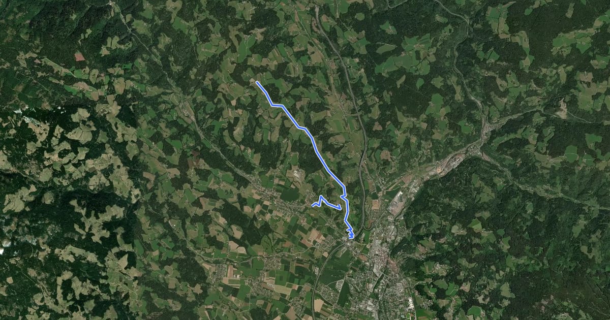 Маршрут Wanderweg 3 на спутниковом снимке