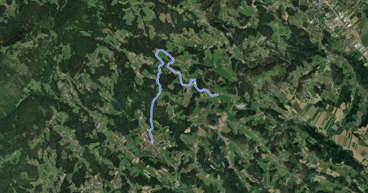 Маршрут Wanderweg 3 на спутниковом снимке