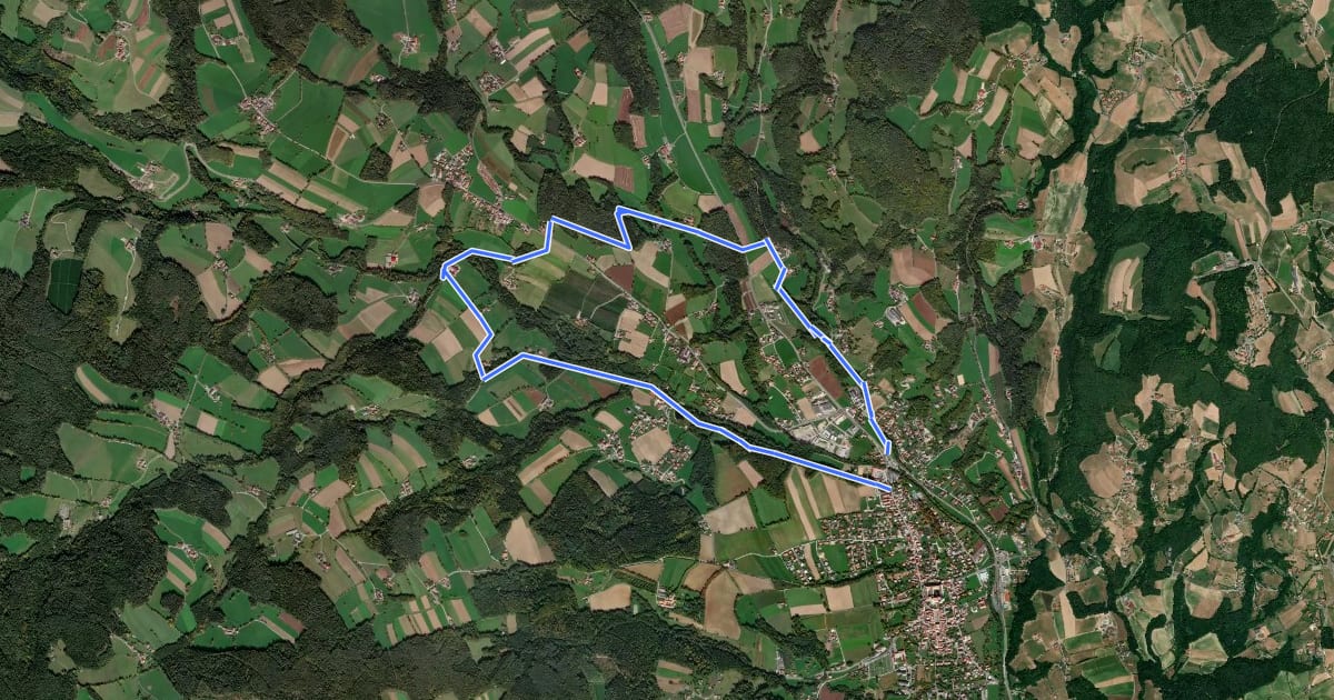 Маршрут Wanderweg 3 на спутниковом снимке