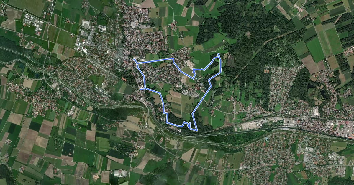 Маршрут Wanderweg 3 - Bad Aibling на спутниковом снимке