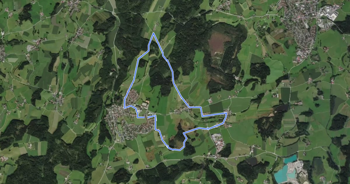 Маршрут Wanderweg 3 der Gemeinde Waldburg на спутниковом снимке