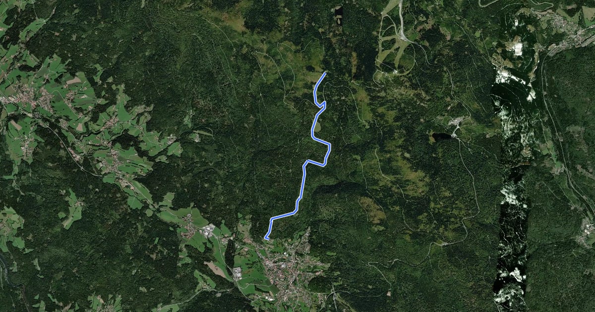 Маршрут Wanderweg 3 (Grün) на спутниковом снимке