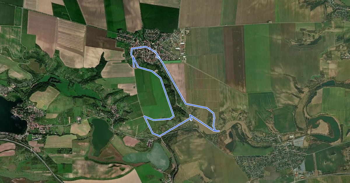 Маршрут Wanderweg 3 Höhnstedt на спутниковом снимке