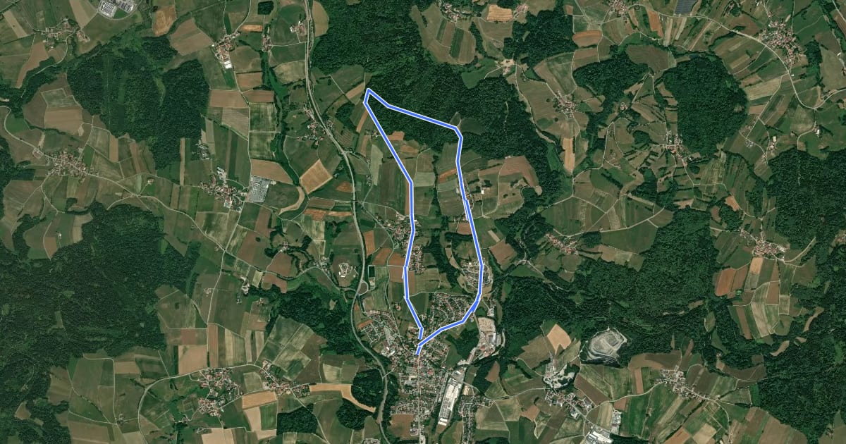 Маршрут Wanderweg 3 Röhrnbach на спутниковом снимке