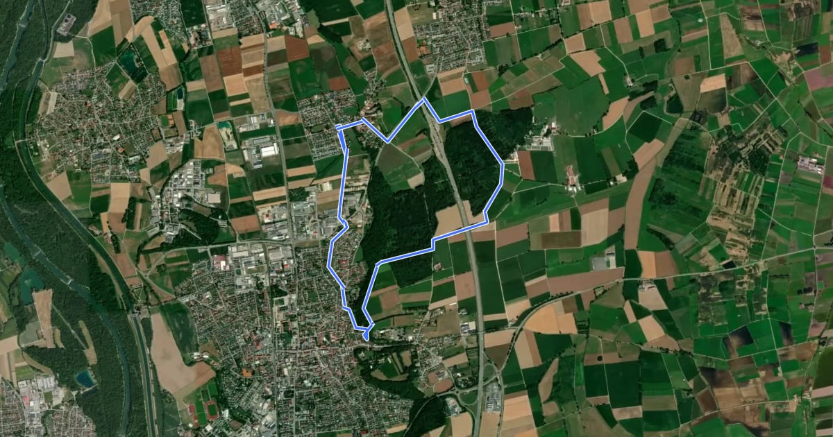 Маршрут Wanderweg 3 Stadt Illertissen на спутниковом снимке