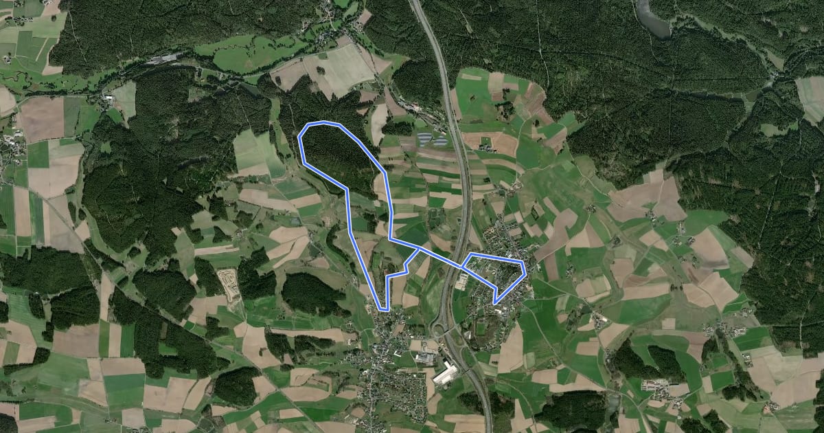 Маршрут Wanderweg 3 Thierstein на спутниковом снимке