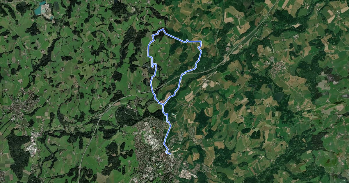Маршрут Wanderweg 3 Wangen im Allgäu на спутниковом снимке
