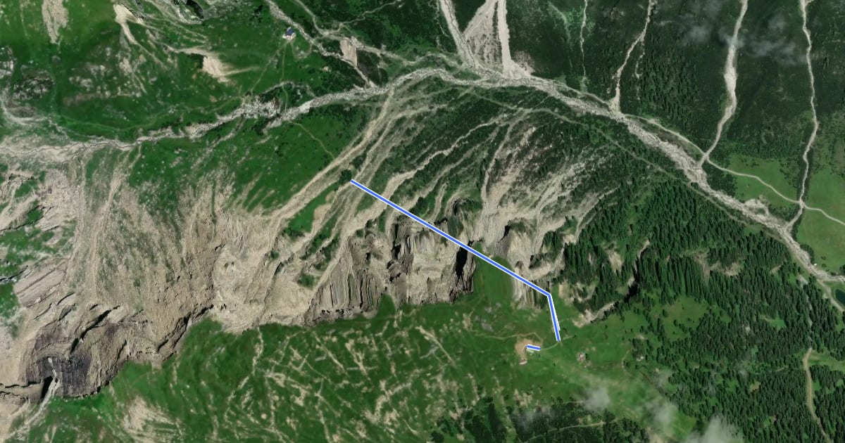 Маршрут Wanderweg 30 на спутниковом снимке