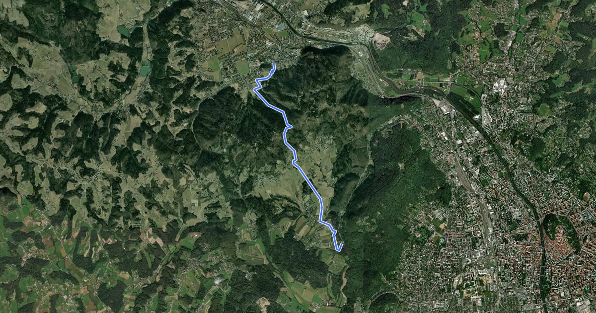 Маршрут Wanderweg 30 на спутниковом снимке