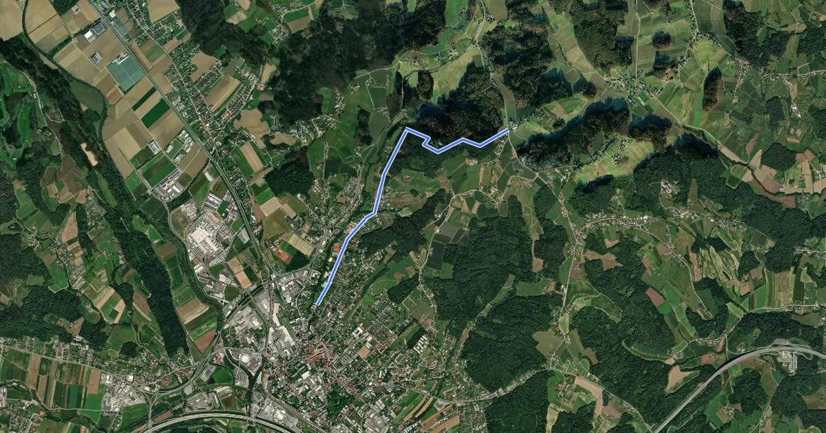 Маршрут Wanderweg 30a на спутниковом снимке