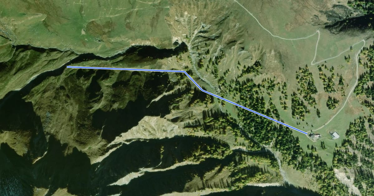 Маршрут Wanderweg 30B на спутниковом снимке