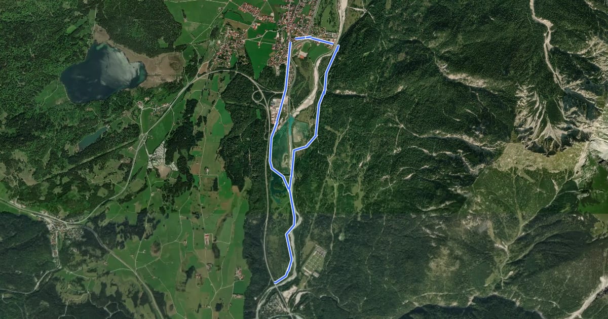 Маршрут Wanderweg 310 на спутниковом снимке
