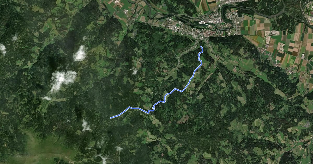 Маршрут Wanderweg 314 на спутниковом снимке