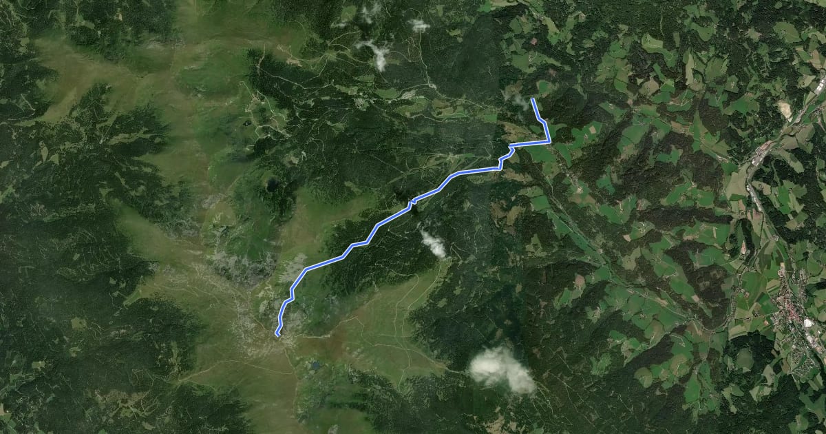 Маршрут Wanderweg 316 на спутниковом снимке