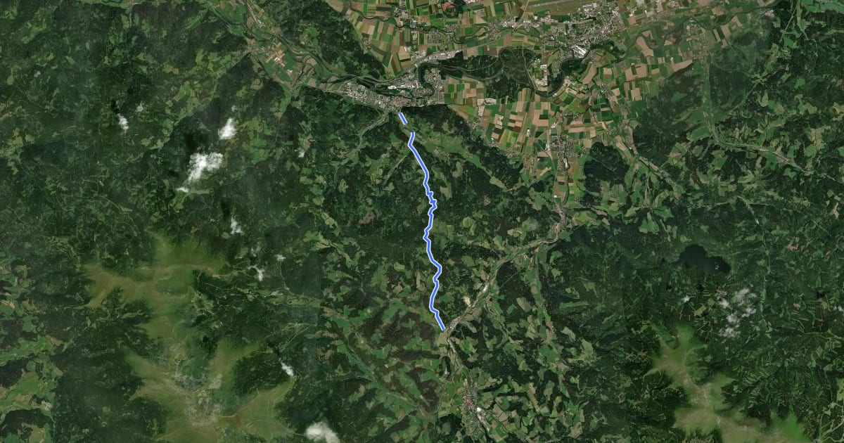 Маршрут Wanderweg 317 на спутниковом снимке