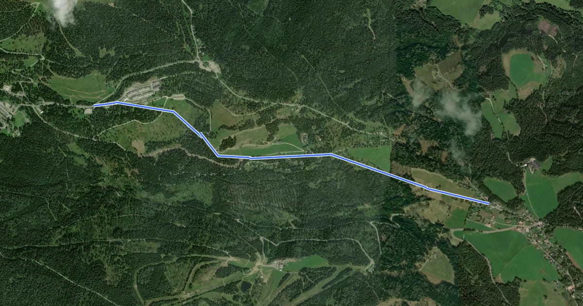 Маршрут Wanderweg 319a на спутниковом снимке