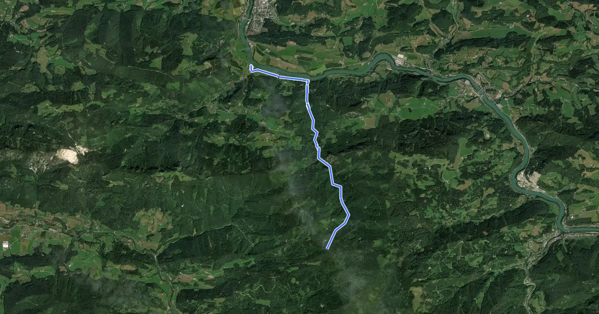 Маршрут Wanderweg 32 на спутниковом снимке