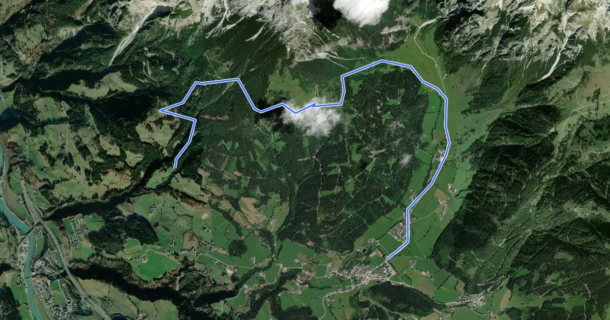 Маршрут Wanderweg 32 на спутниковом снимке