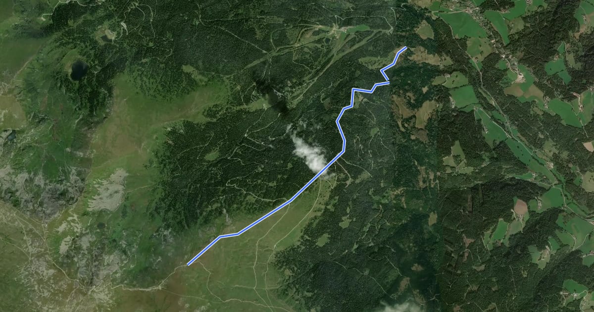 Маршрут Wanderweg 322 на спутниковом снимке