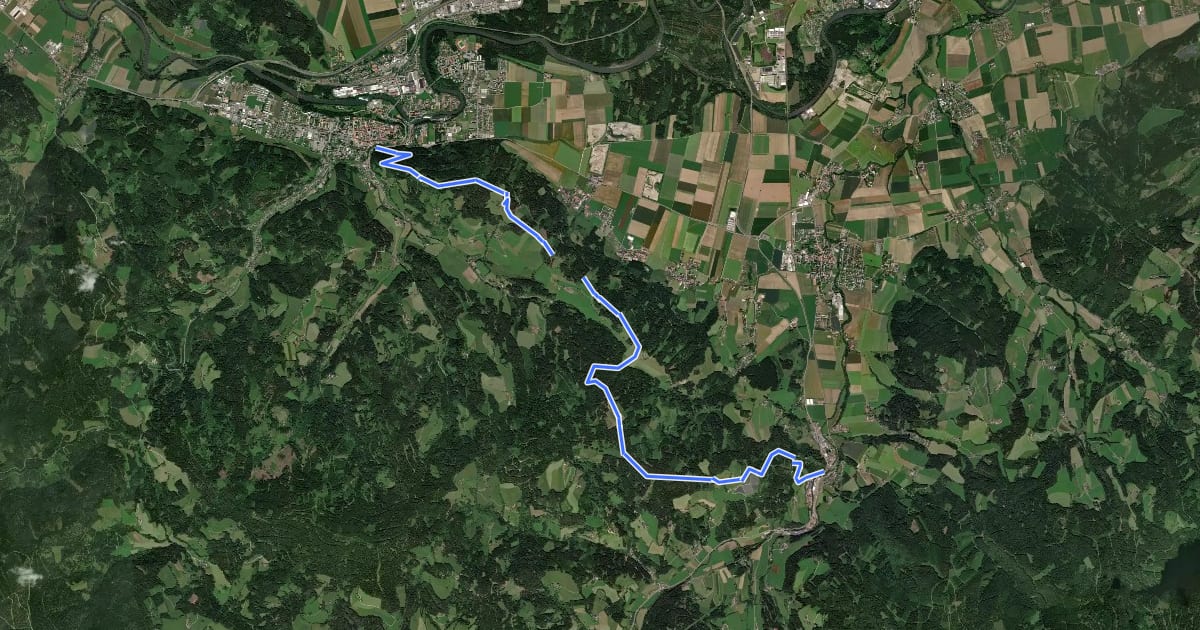 Маршрут Wanderweg 324 на спутниковом снимке