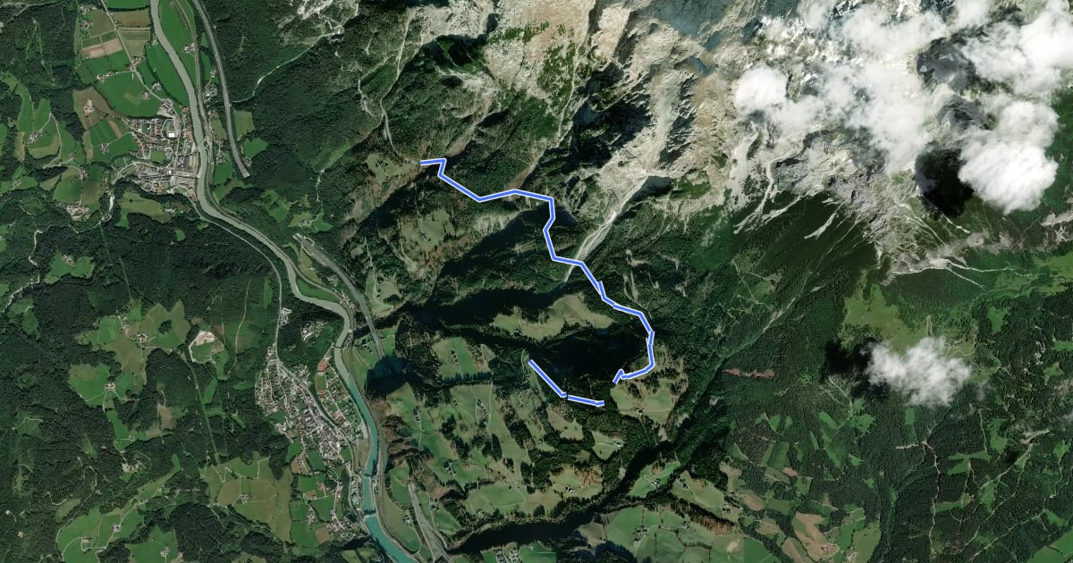 Маршрут Wanderweg 33 на спутниковом снимке