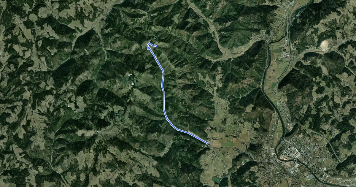 Маршрут Wanderweg 33 на спутниковом снимке