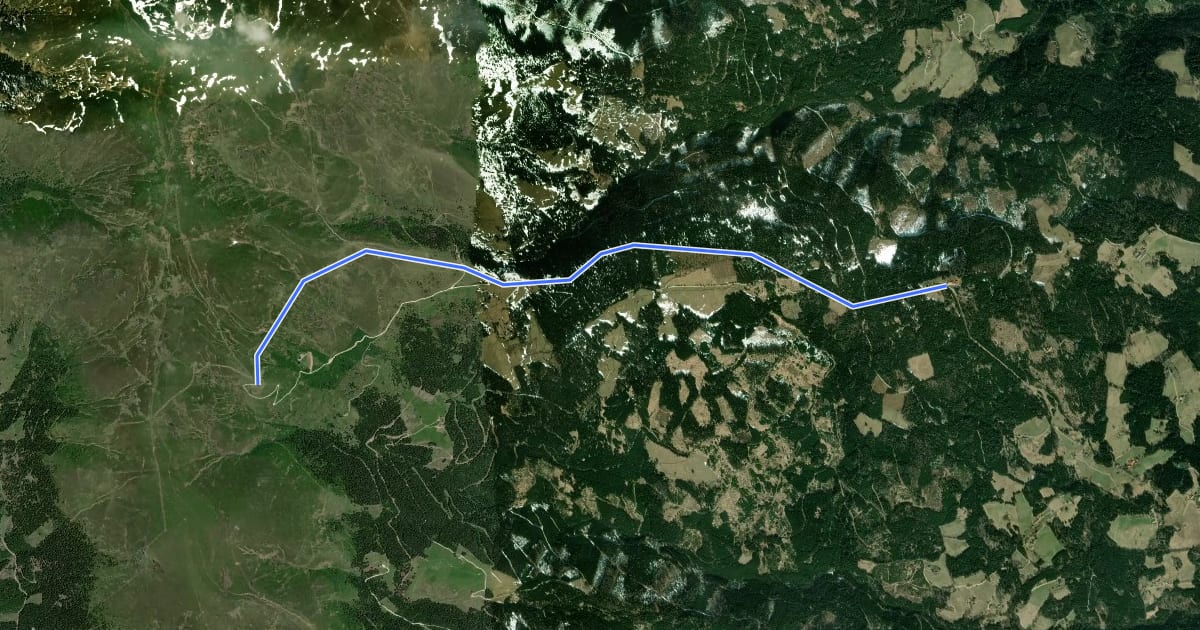 Маршрут Wanderweg 334 на спутниковом снимке