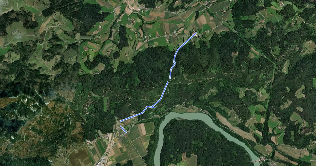 Маршрут Wanderweg 335 на спутниковом снимке