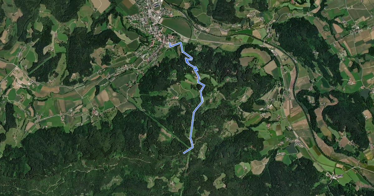 Маршрут Wanderweg 336 на спутниковом снимке