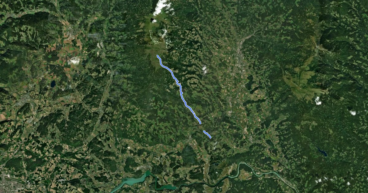 Маршрут Wanderweg 338 на спутниковом снимке