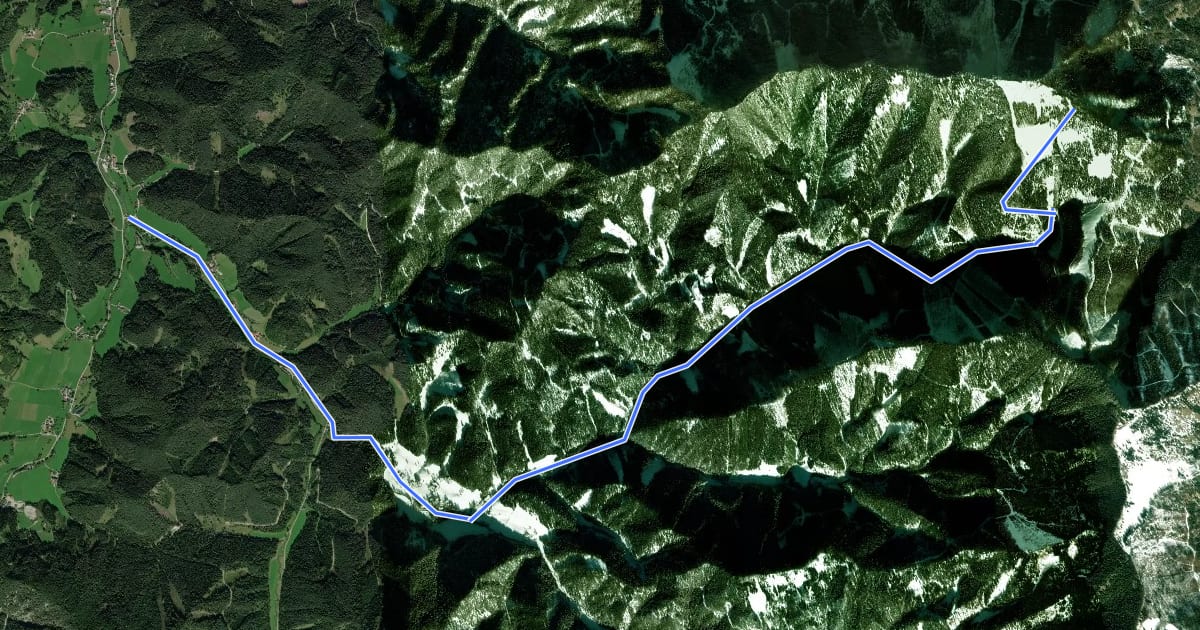 Маршрут Wanderweg 34 на спутниковом снимке