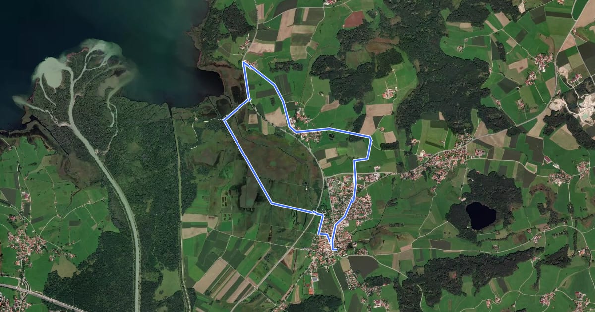Маршрут Wanderweg 35 - Rundweg Hirschau на спутниковом снимке
