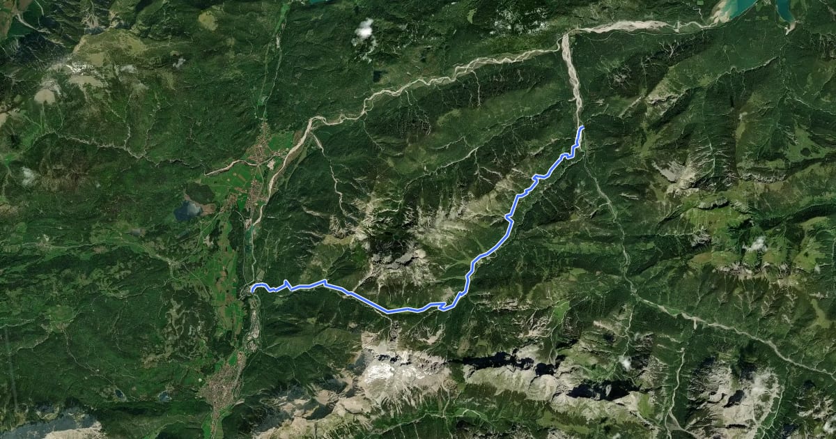 Маршрут Wanderweg 350 на спутниковом снимке