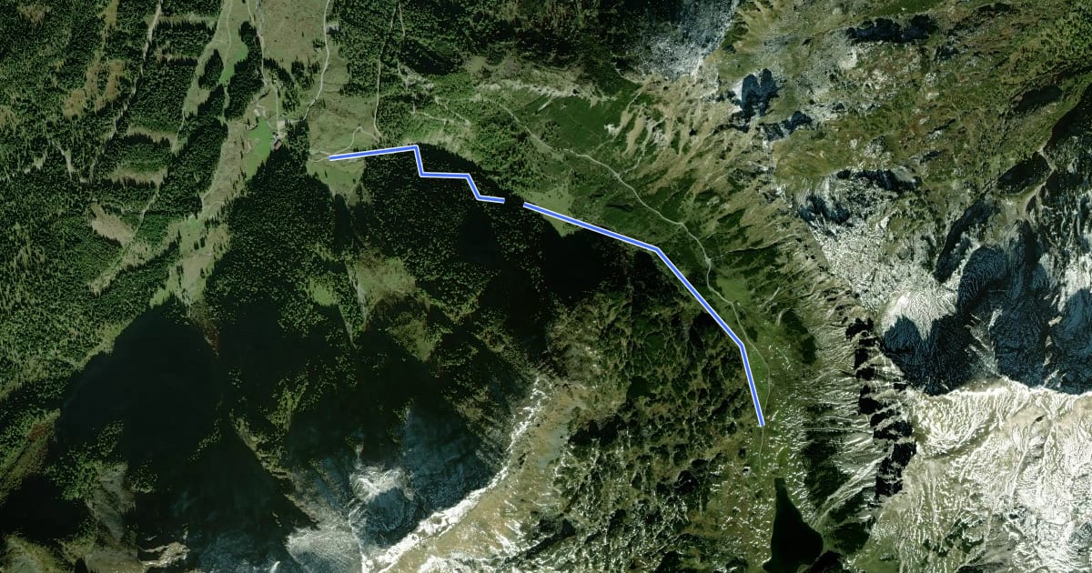 Маршрут Wanderweg 36 на спутниковом снимке