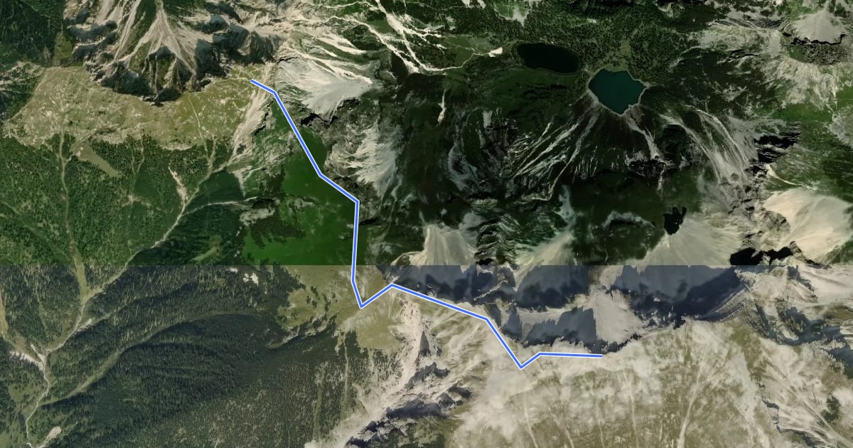 Маршрут Wanderweg 360 на спутниковом снимке