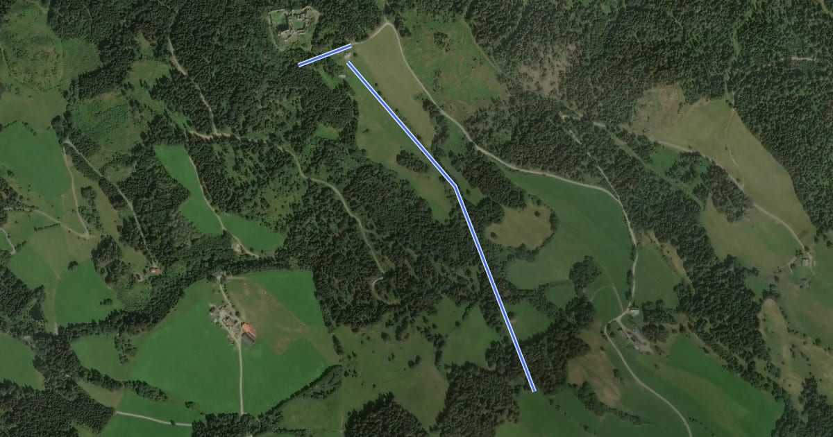 Маршрут Wanderweg 38 на спутниковом снимке