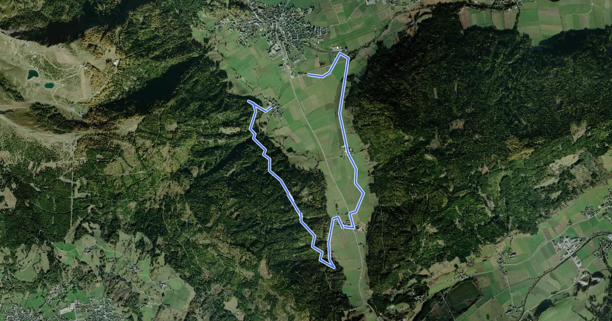 Маршрут Wanderweg 39, Neuseß-Begöriach-Runde на спутниковом снимке