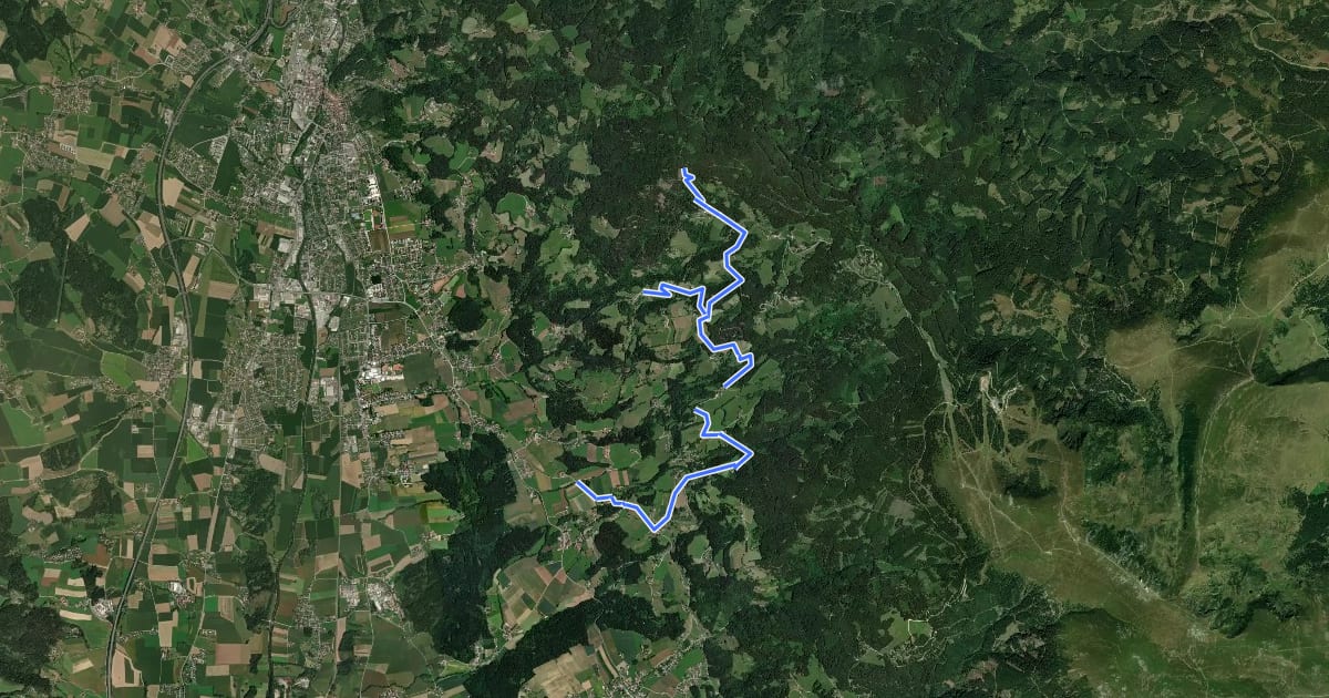 Маршрут Wanderweg 3A на спутниковом снимке