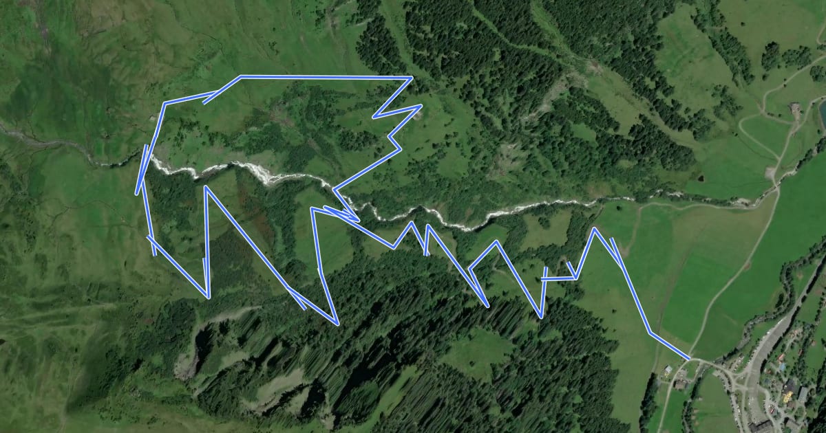 Маршрут Wanderweg 3D (Wasserfallrundweg) на спутниковом снимке