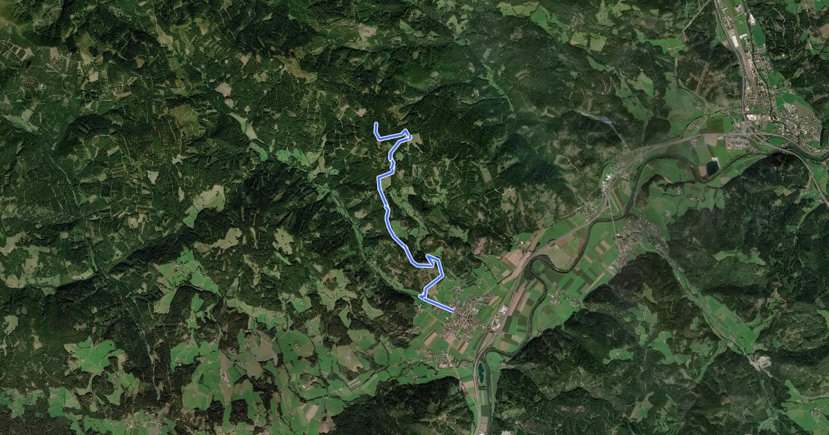 Маршрут Wanderweg 4 на спутниковом снимке