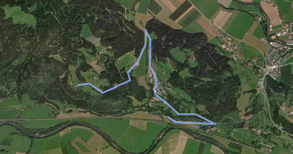 Маршрут Wanderweg 4 на спутниковом снимке
