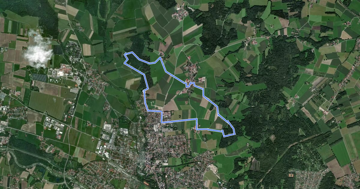 Маршрут Wanderweg 4 - Bad Aibling на спутниковом снимке