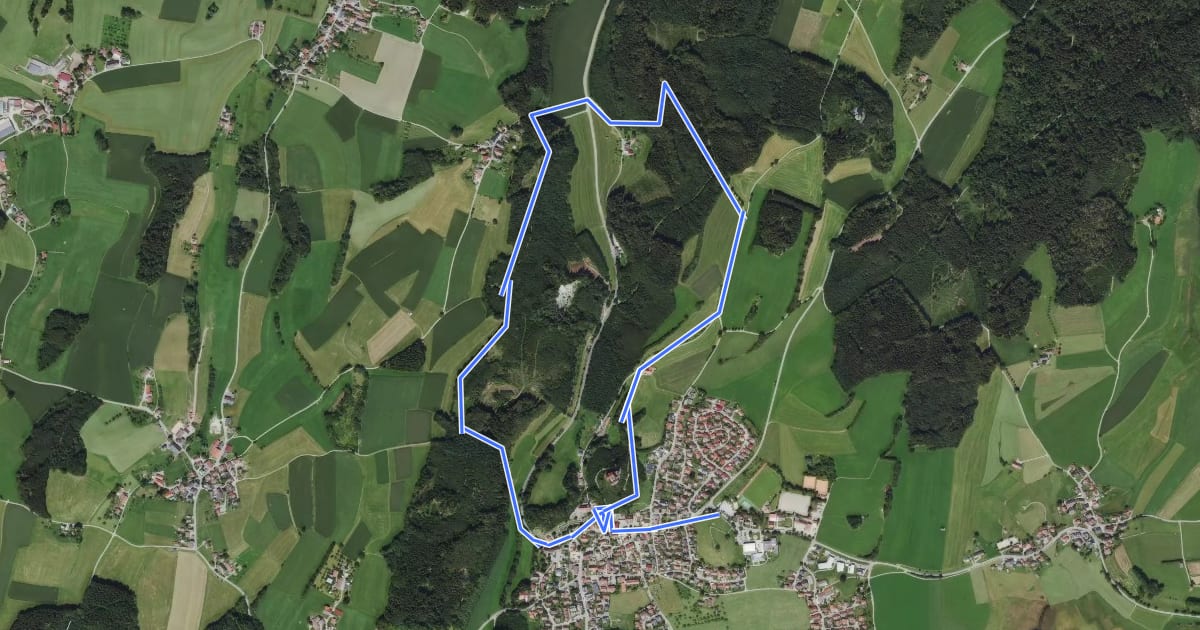 Маршрут Wanderweg 4 der Gemeinde Waldburg на спутниковом снимке