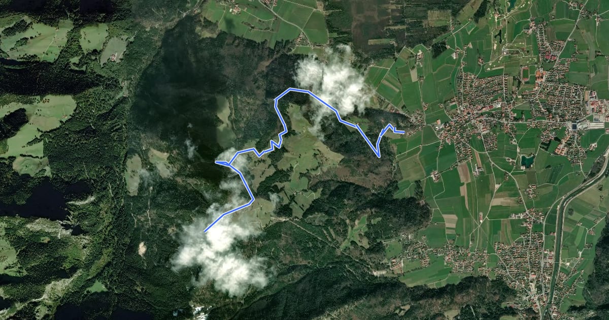Маршрут Wanderweg 4 - Grassau на спутниковом снимке